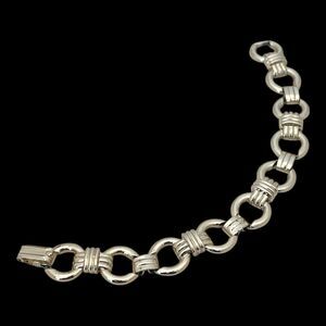 Vintage 1980s Gold Tone Bracelet Horsebit Style Links Chunky - 4X